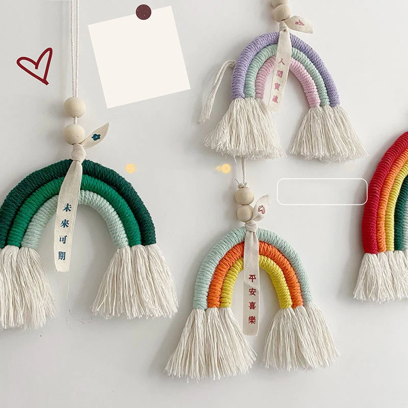 Handmade Cotton Rope Woven Rainbow Boho Pendant Wall Decor Living room Accessories Children's Aesthetic Room Creative Decor
Handmade Cotton Rope Woven Rainbow Boho Pendant Wall Decor Living room Accessories Children's Aesthetic Room Creative Decor