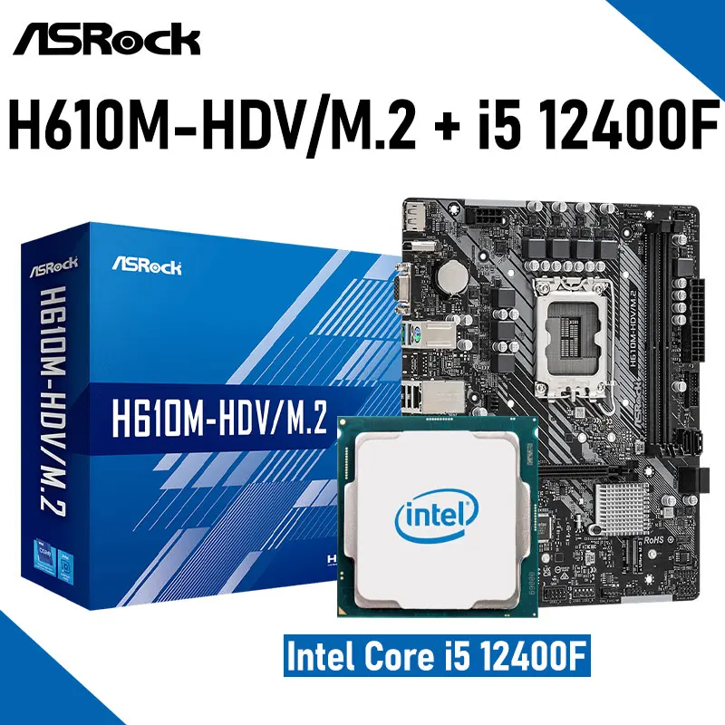 Комплект материнской платы ASRock H610M HDV/M.2 + Intel i5 12400F LGA 1700 DDR4 64 Гб H610 M.2 PCIe 4,0, настольный микро-ATX
Комплект материнской платы ASRock H610M HDV/M.2 + Intel i5 12400F LGA 1700 DDR4 64 Гб H610 M.2 PCIe 4,0, настольный микро-ATX