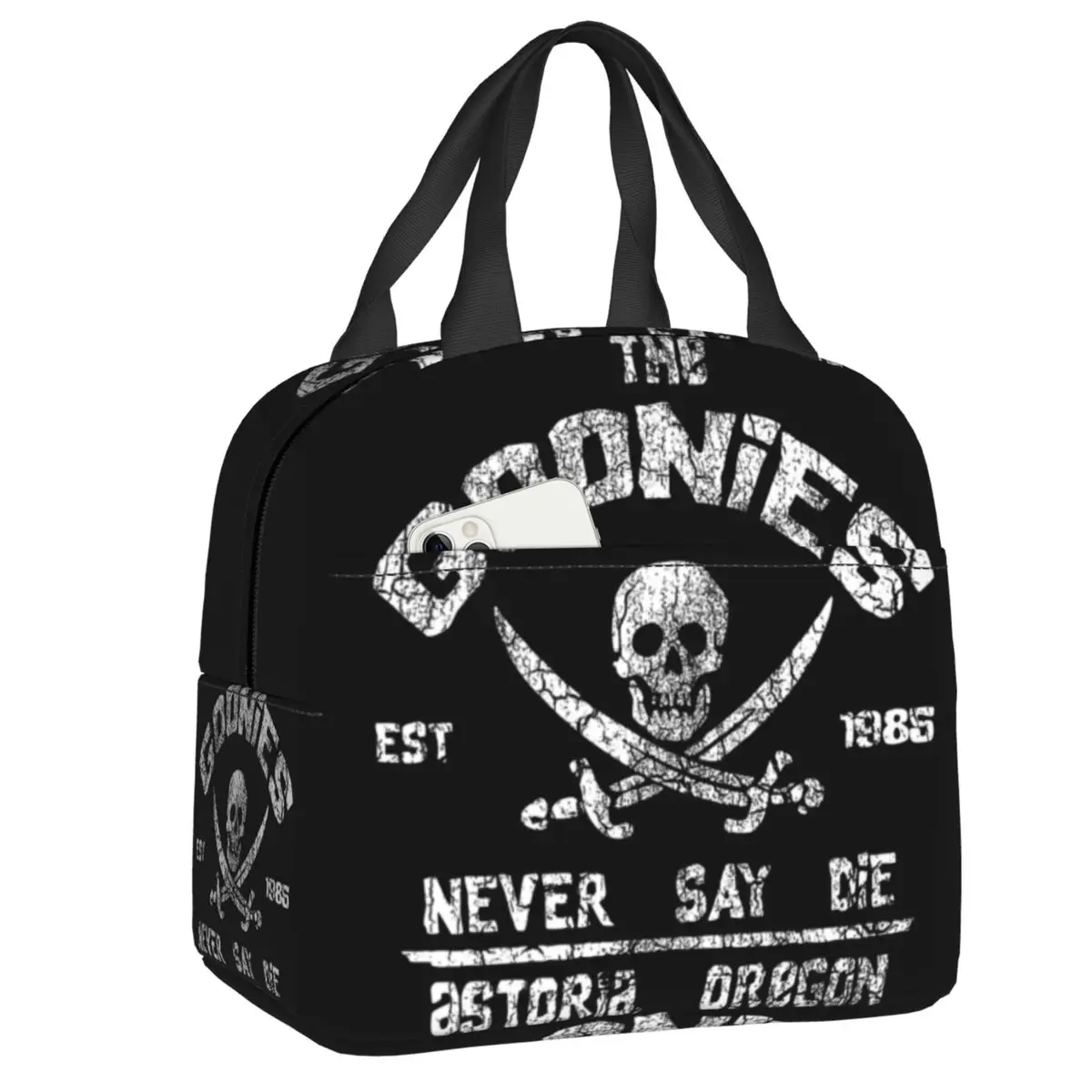 Never Say Die The Goonies Thermal Insulated Lunch Bags Women Gothic Pirate Skull Portable Lunch Container Storage Food Box 
Never Say Die The Goonies Thermal Insulated Lunch Bags Women Gothic Pirate Skull Portable Lunch Container Storage Food Box