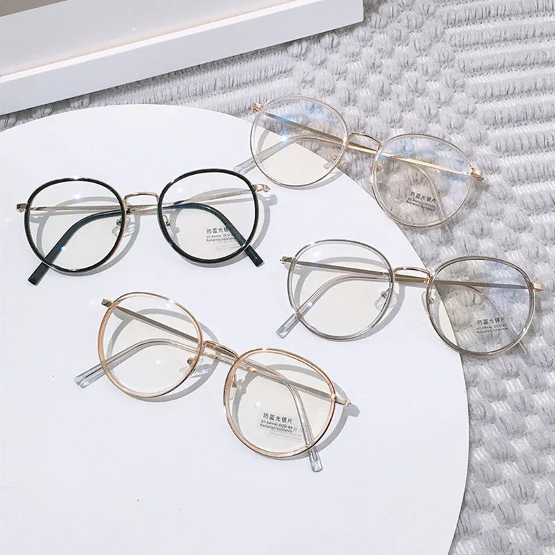 Metal Frame Eyewear Fashion Round Anti Blue Rays Glasses Women Blue Light Blocking Computer Glasses Female Plain Mirror Glasses
Metal Frame Eyewear Fashion Round Anti Blue Rays Glasses Women Blue Light Blocking Computer Glasses Female Plain Mirror Glasses