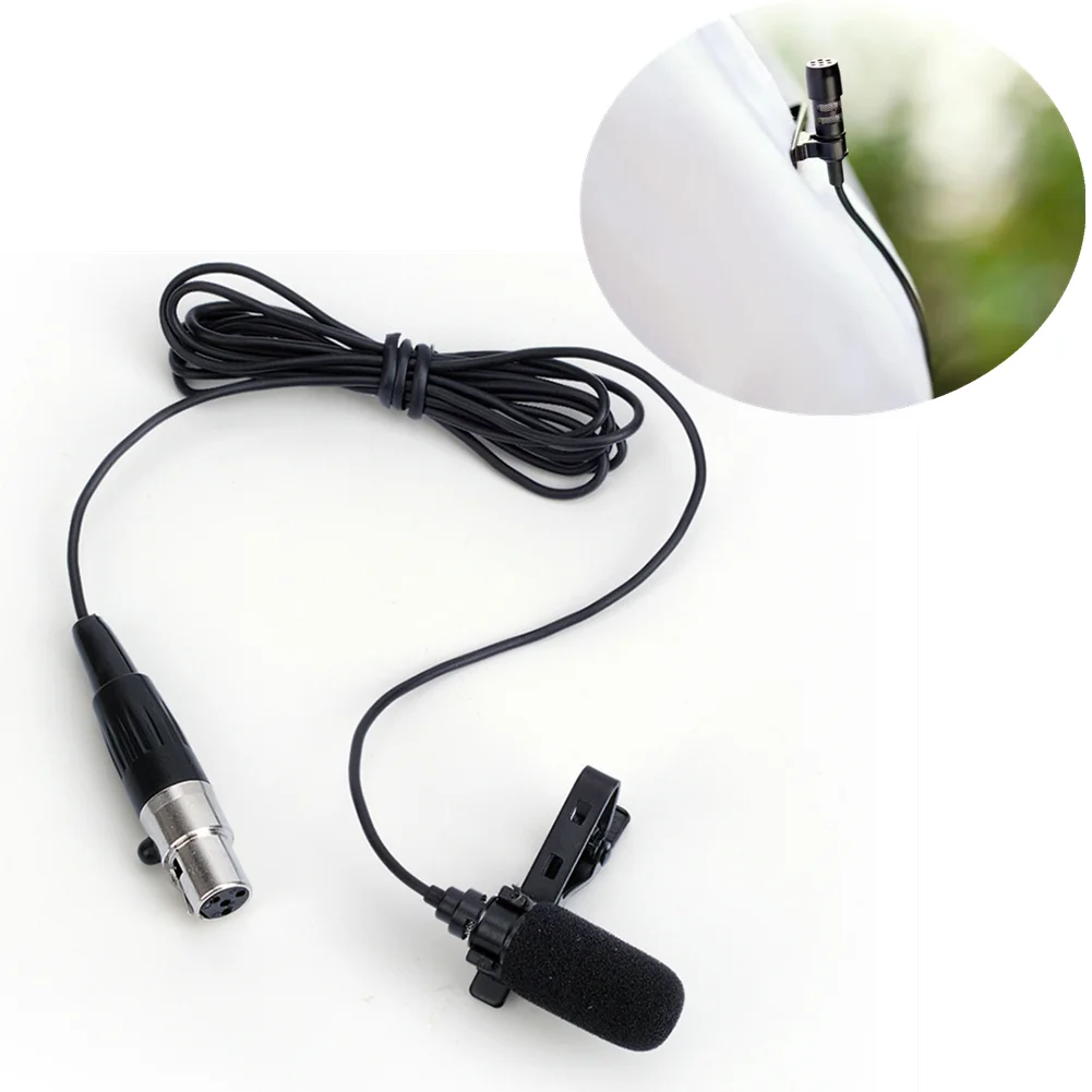 Black Lavalier Lapel Microphone With Cover 3.5mm XLR 3-Pin XLR 4-Pin For Wireless System With A Metal Clip And A Windscreen
Black Lavalier Lapel Microphone With Cover 3.5mm XLR 3-Pin XLR 4-Pin For Wireless System With A Metal Clip And A Windscreen