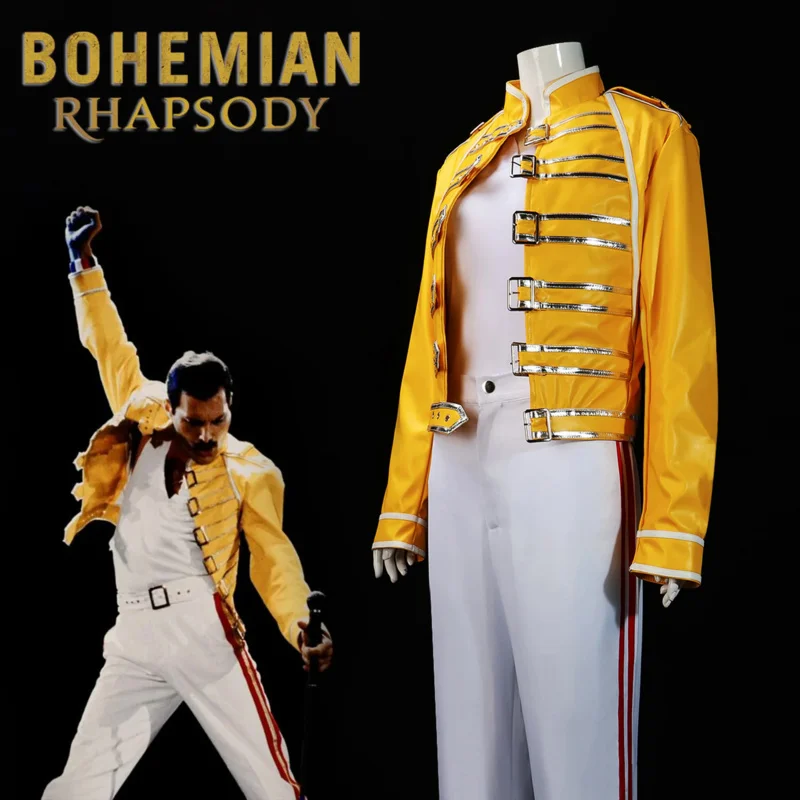 Freddie Mercury Costume for Men, Rock Legend Costume of the 80 s Yellow Concert Lead Singer Yellow Jacket
Freddie Mercury Costume for Men, Rock Legend Costume of the 80 s Yellow Concert Lead Singer Yellow Jacket