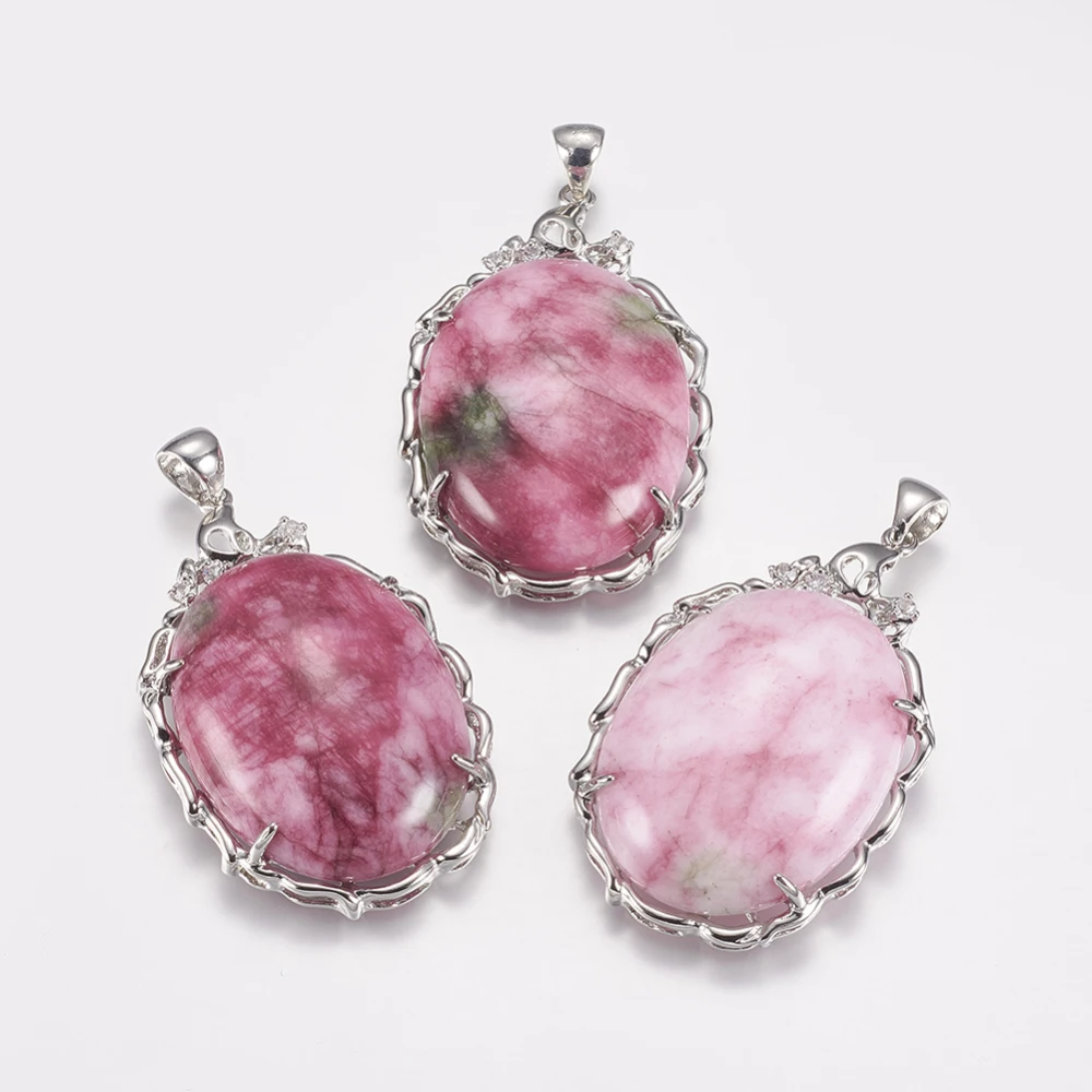 Natural Jade Pendants with Platinum Tone Brass Findings Oval 56.5x35x11mm Hole: 4.5x6mm
Natural Jade Pendants with Platinum Tone Brass Findings Oval 56.5x35x11mm Hole: 4.5x6mm