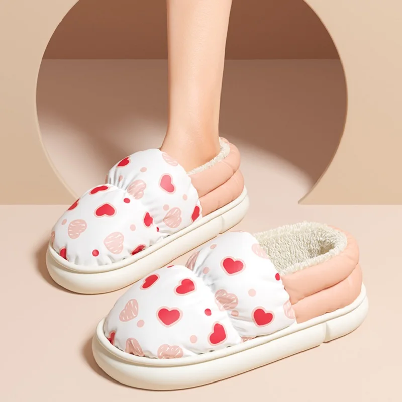 Winter Slippers Women Plush Slippers Warm Cotton Indoor Fur Home Wrap Thick Platform Shoes Waterproof Cute Heart Print Slides
Winter Slippers Women Plush Slippers Warm Cotton Indoor Fur Home Wrap Thick Platform Shoes Waterproof Cute Heart Print Slides