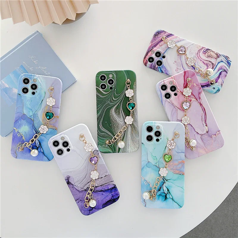 Colorful Bracelet phone Cover Marble Lanyard Phone Case For iPhone 7 8 Plus SE 11 12 Mini X XS XR Pro Max Case IMD Back Cover
Colorful Bracelet phone Cover Marble Lanyard Phone Case For iPhone 7 8 Plus SE 11 12 Mini X XS XR Pro Max Case IMD Back Cover