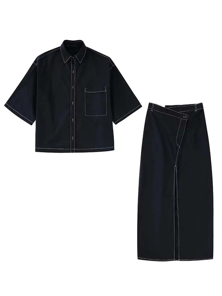 TRAF 2022 Womens Outfits Fashion Midi Skirts Set Woman 2 Pieces Suit Female Short Sleeve Shirts Tops Vintage Two Piece Sets
TRAF 2022 Womens Outfits Fashion Midi Skirts Set Woman 2 Pieces Suit Female Short Sleeve Shirts Tops Vintage Two Piece Sets