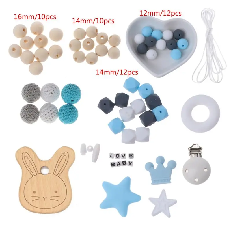 Silicone Beads Pacifier Clip Baby Teething Beads Set Nursing DIY Chew Jewelry Teething Necklace Teether
Silicone Beads Pacifier Clip Baby Teething Beads Set Nursing DIY Chew Jewelry Teething Necklace Teether