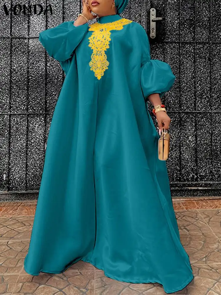 Plus Size VONDA Women Dress 2023 Bohemian Lace Patchwork Long Lantern Sleeve Party Maxi Sundress Summer Casual Robe Femme
Plus Size VONDA Women Dress 2023 Bohemian Lace Patchwork Long Lantern Sleeve Party Maxi Sundress Summer Casual Robe Femme