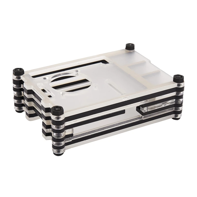 Acrylic Transparent / Clear & Black Case Cover For Raspberry Pi 4 Model B, With Cooling Fan For Raspberry Pi 4B 
Acrylic Transparent / Clear & Black Case Cover For Raspberry Pi 4 Model B, With Cooling Fan For Raspberry Pi 4B