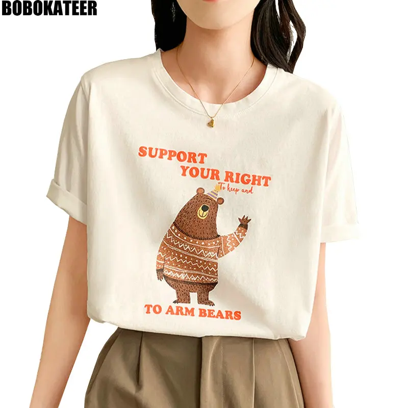 BOBOKATTER Summer Tshirt Women Clothes White Loose Ladies Tops Short Sleeve T-shirts Graphic Printed Kawaii Casual O-Neck 2022
BOBOKATTER Summer Tshirt Women Clothes White Loose Ladies Tops Short Sleeve T-shirts Graphic Printed Kawaii Casual O-Neck 2022