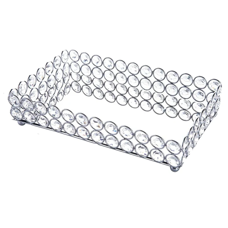 Crystal Rectangle Cosmetic Tray Jewelry Trinket Organizer Mirror Decorative Tray Perfume Skin Care Organizer(Silver)
Crystal Rectangle Cosmetic Tray Jewelry Trinket Organizer Mirror Decorative Tray Perfume Skin Care Organizer(Silver)
