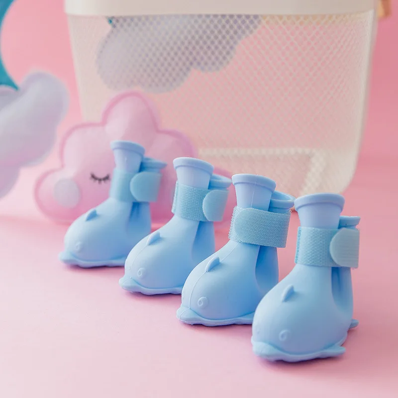 Cartoon Puppy Dog Shoes Pomeranian Bear Teddy Shoes Set of 4 Waterproof Rain Boots with Velcro Foot Cover Pet Silicone Vinyl PVC 
Cartoon Puppy Dog Shoes Pomeranian Bear Teddy Shoes Set of 4 Waterproof Rain Boots with Velcro Foot Cover Pet Silicone Vinyl PVC