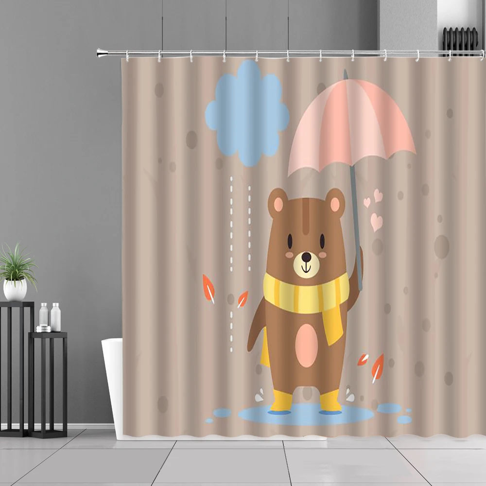 Cute Cartoon Animal Shower Curtain Bear Horse Owl Bird Snowman Waterproof Polyester Fabric Bath Curtains Bathroom Decor Screen
Cute Cartoon Animal Shower Curtain Bear Horse Owl Bird Snowman Waterproof Polyester Fabric Bath Curtains Bathroom Decor Screen