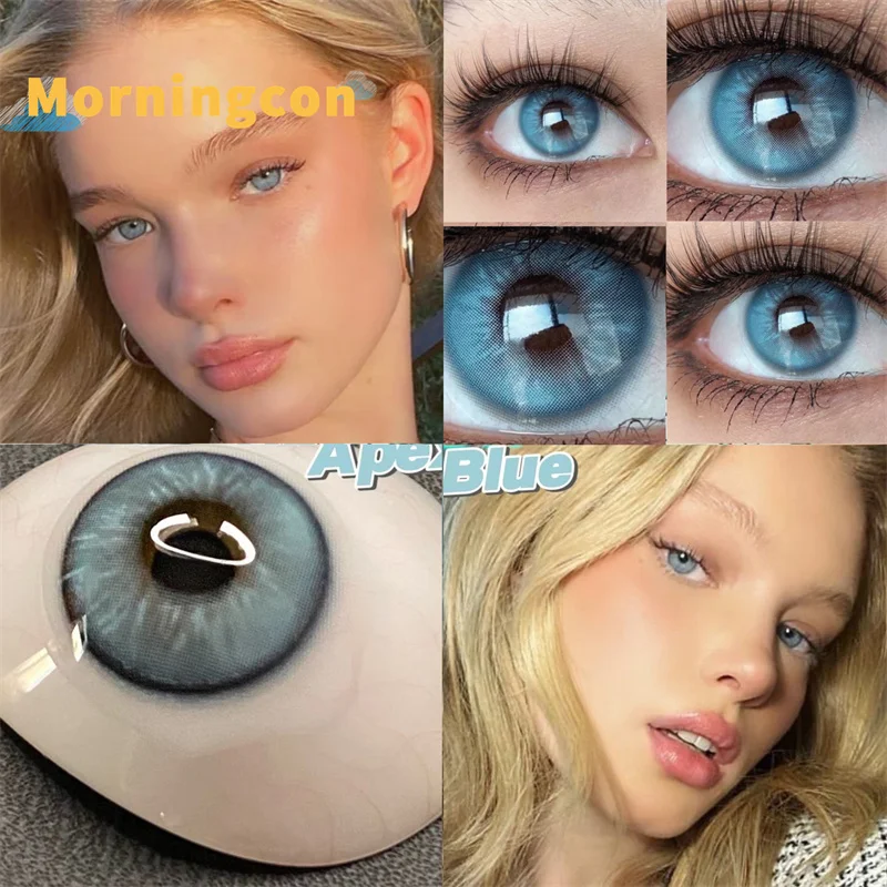 Мягкие цветные контактные линзы MORNINGCON Taylor Blue для коррекции миопии, для макияжа глаз 
Мягкие цветные контактные линзы MORNINGCON Taylor Blue для коррекции миопии, для макияжа глаз