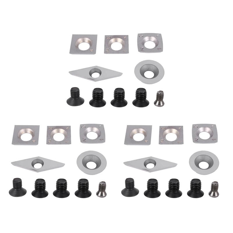 15Pcs Turning Carbide Cutter Inserts Combination Set For Wood Turning Working Lathe Tool With Screw
15Pcs Turning Carbide Cutter Inserts Combination Set For Wood Turning Working Lathe Tool With Screw