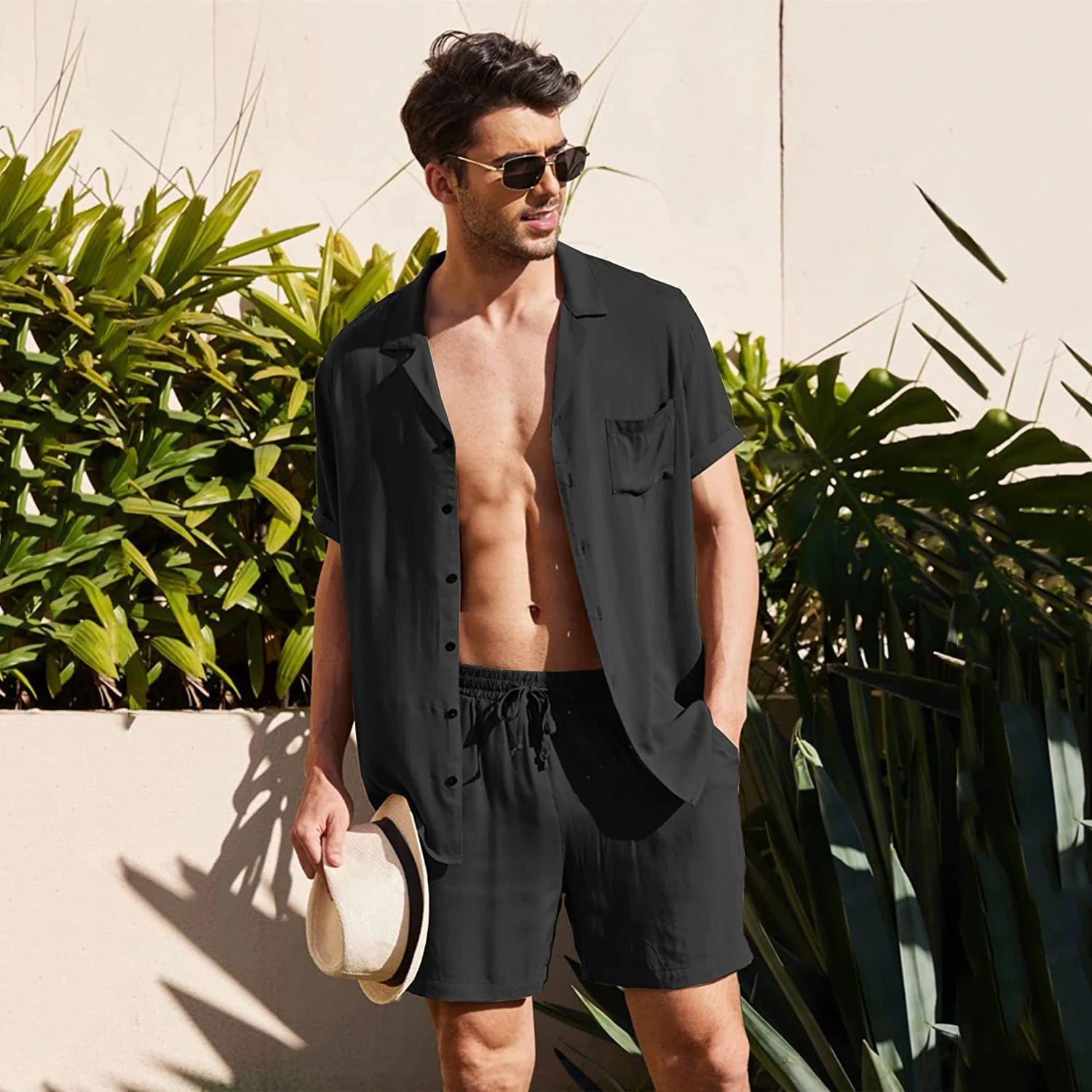 New Men's Linen Short Sleeve Shirt Sets Causal Summer Relaxed Cotton Buttons Cardigan Shirt Shorts Suit
New Men's Linen Short Sleeve Shirt Sets Causal Summer Relaxed Cotton Buttons Cardigan Shirt Shorts Suit