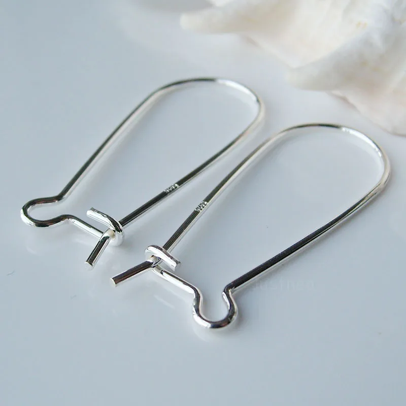 

ear hook,31.5*13*0.9mm solid 925 sterling silver earring wire Hook, kidney shaped earring hoop hooks,sold by pair ,1pair