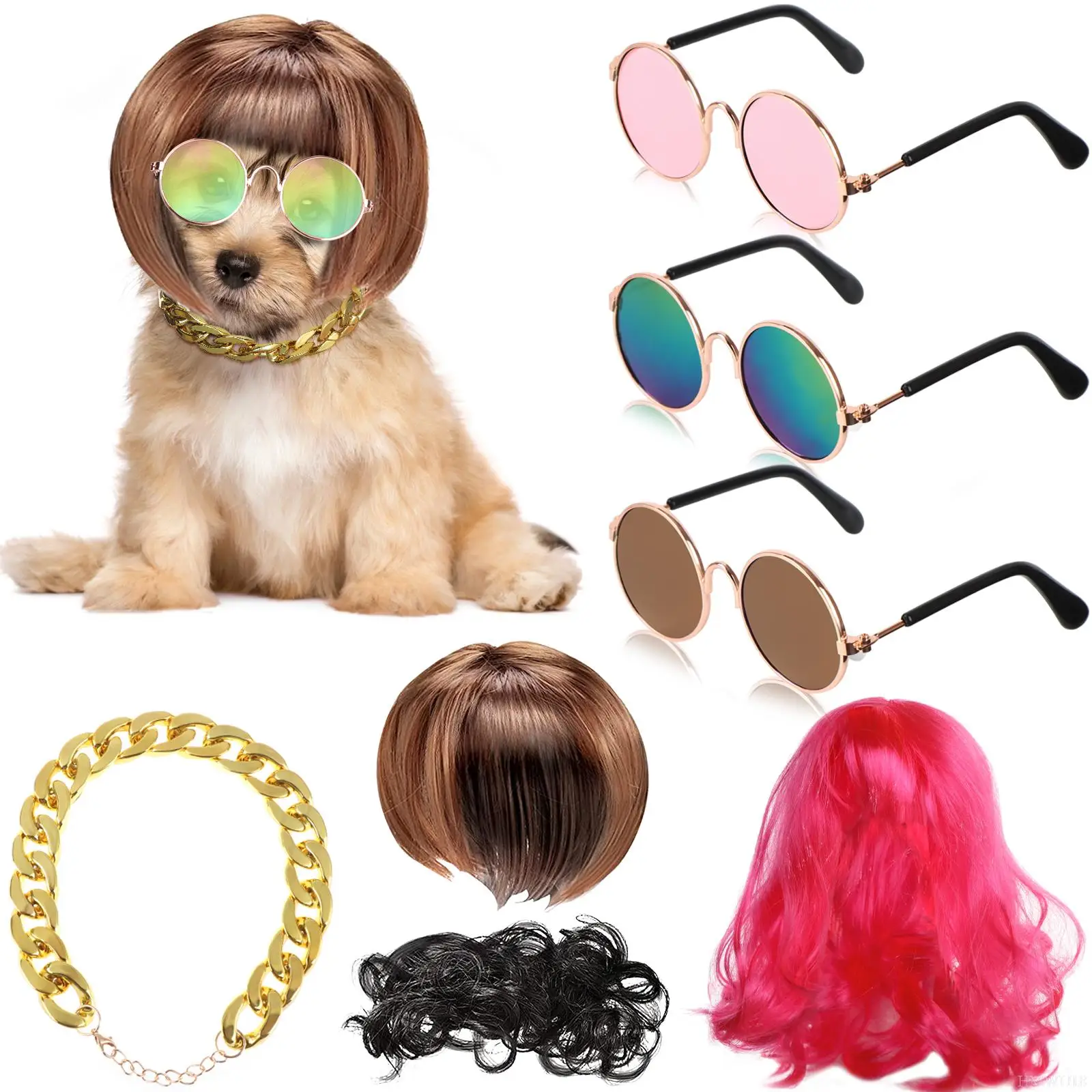 1 Set Wigs for Dog Funny Dog Wig Retro Pet Sunglasses Fashion Pet Wigs Cat Dog Cosplay Props Costumes Accessories Pet Supplies
1 Set Wigs for Dog Funny Dog Wig Retro Pet Sunglasses Fashion Pet Wigs Cat Dog Cosplay Props Costumes Accessories Pet Supplies