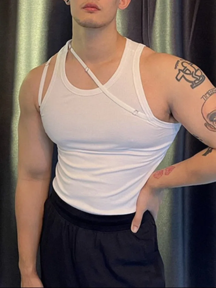 ZCSMLL Design Elastic Slim Fit T-shirt Men's Sling Irregular Solid Color Vest 2022 Spring Summer New Fashion Round Neck
ZCSMLL Design Elastic Slim Fit T-shirt Men's Sling Irregular Solid Color Vest 2022 Spring Summer New Fashion Round Neck