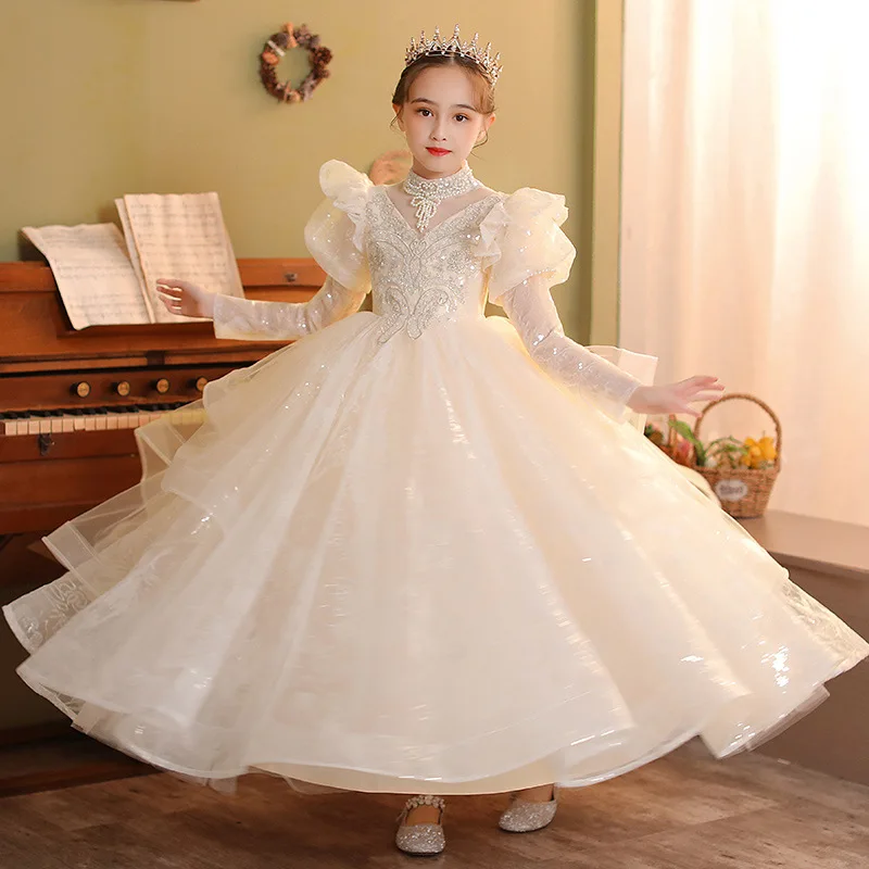 Pearl Sequins embroidery Kids Dresses For Party Wedding Dress Children Pageant Gown Baby Tulle Princess Dress for Girls Clothing
Pearl Sequins embroidery Kids Dresses For Party Wedding Dress Children Pageant Gown Baby Tulle Princess Dress for Girls Clothing