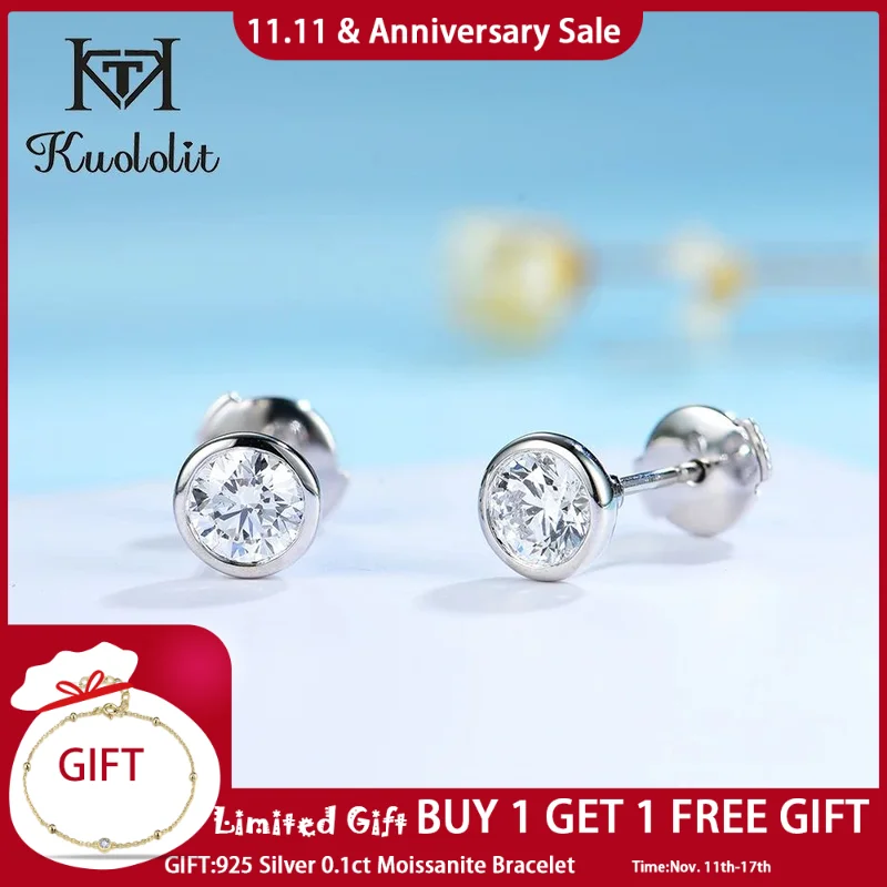 Kuololit 1CT Laboratory Diamonds Solid 18K 14K 10K White Gold Bezel Set Pousette Back Earrings for Women DEF/VS Excellent Cut
Kuololit 1CT Laboratory Diamonds Solid 18K 14K 10K White Gold Bezel Set Pousette Back Earrings for Women DEF/VS Excellent Cut