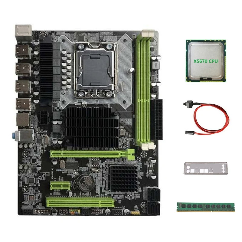 Материнская плата X58 LGA1366, материнская плата поддерживает серверную память DDR3 с процессором X5670 + DDR3 4 Гб 1066 МГц ОЗУ + кабель переключения
Материнская плата X58 LGA1366, материнская плата поддерживает серверную память DDR3 с процессором X5670 + DDR3 4 Гб 1066 МГц ОЗУ + кабель переключения