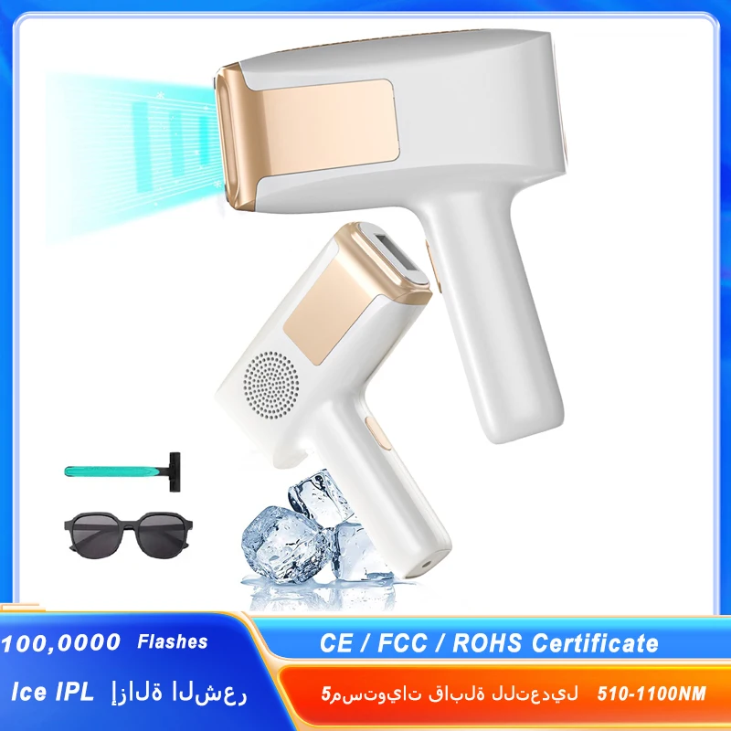 Portable Laser Hair Removal with Ice Cooling Care Function For Women Permanent,100,000 Flashes Painless IPL Hair Remover Device 
Portable Laser Hair Removal with Ice Cooling Care Function For Women Permanent,100,000 Flashes Painless IPL Hair Remover Device