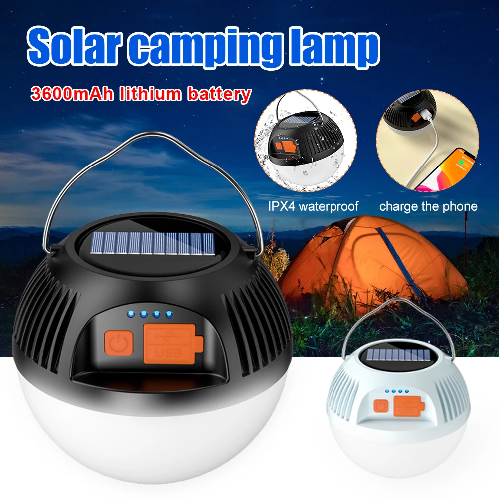 Solar Camping Light USB Rechargeable Bulb Portable Tent LED Lamp Lanterns With 3 Modes Emergency Light For Outdoor Hiking BBQ
Solar Camping Light USB Rechargeable Bulb Portable Tent LED Lamp Lanterns With 3 Modes Emergency Light For Outdoor Hiking BBQ