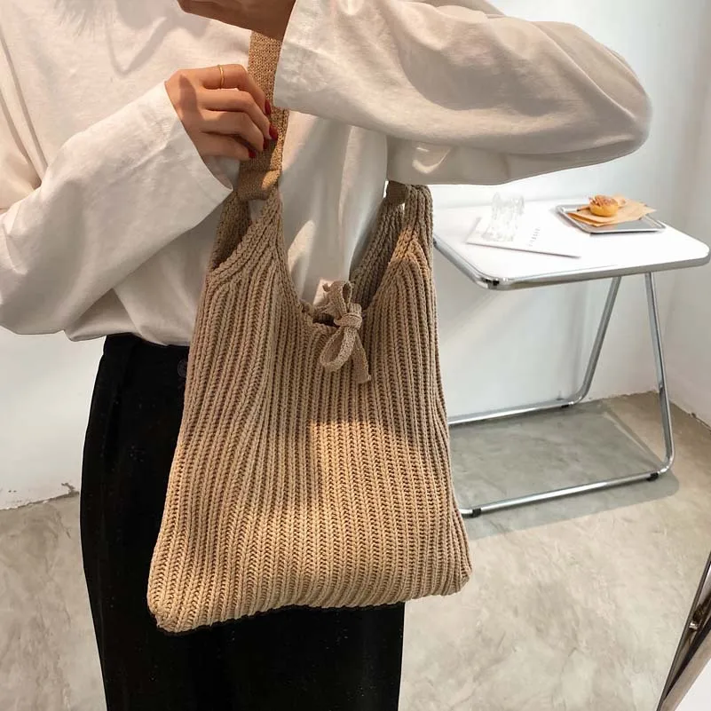 Women's Bag Woolen Knitting Underarm Vintage Girls Female Totes Ladies Designer Handbags Large Capacity Top Handle Shopper Bag
Women's Bag Woolen Knitting Underarm Vintage Girls Female Totes Ladies Designer Handbags Large Capacity Top Handle Shopper Bag