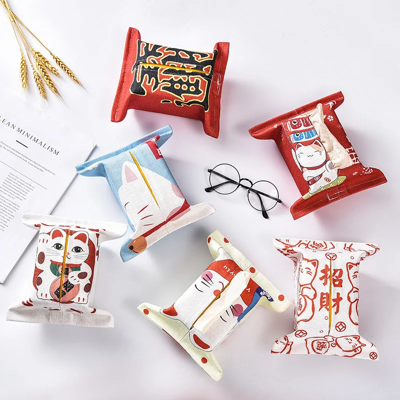 Lucky Cat Japanese Cotton and Linen Printed Tissue Box Cartoon Animal Tissue Pump Tissue Box Cover Hanging Type Tissue Case
Lucky Cat Japanese Cotton and Linen Printed Tissue Box Cartoon Animal Tissue Pump Tissue Box Cover Hanging Type Tissue Case