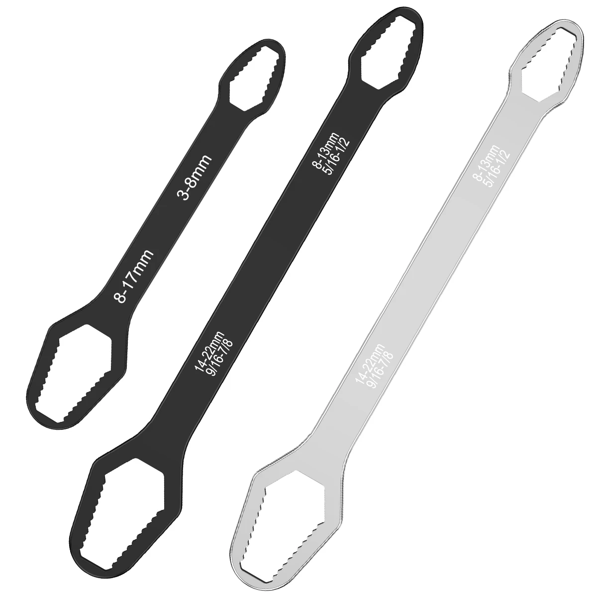 

New 3Pcs Double-Head Torx Wrench 5/16inch-7/8inch Multifunctional Self-Tightening Spanner 8mm-22mm Universal Wrench Repair Tool