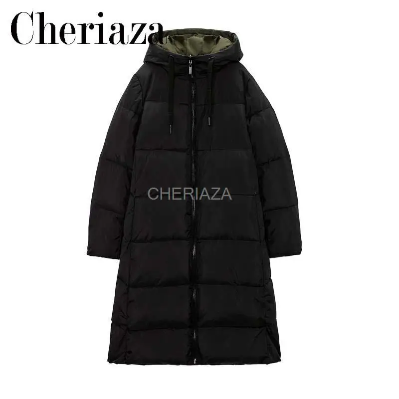 Новая женская одежда CHeriaza, утолщенное теплое свободное двухстороннее длинное пальто с капюшоном, пальто из хлопка
Новая женская одежда CHeriaza, утолщенное теплое свободное двухстороннее длинное пальто с капюшоном, пальто из хлопка