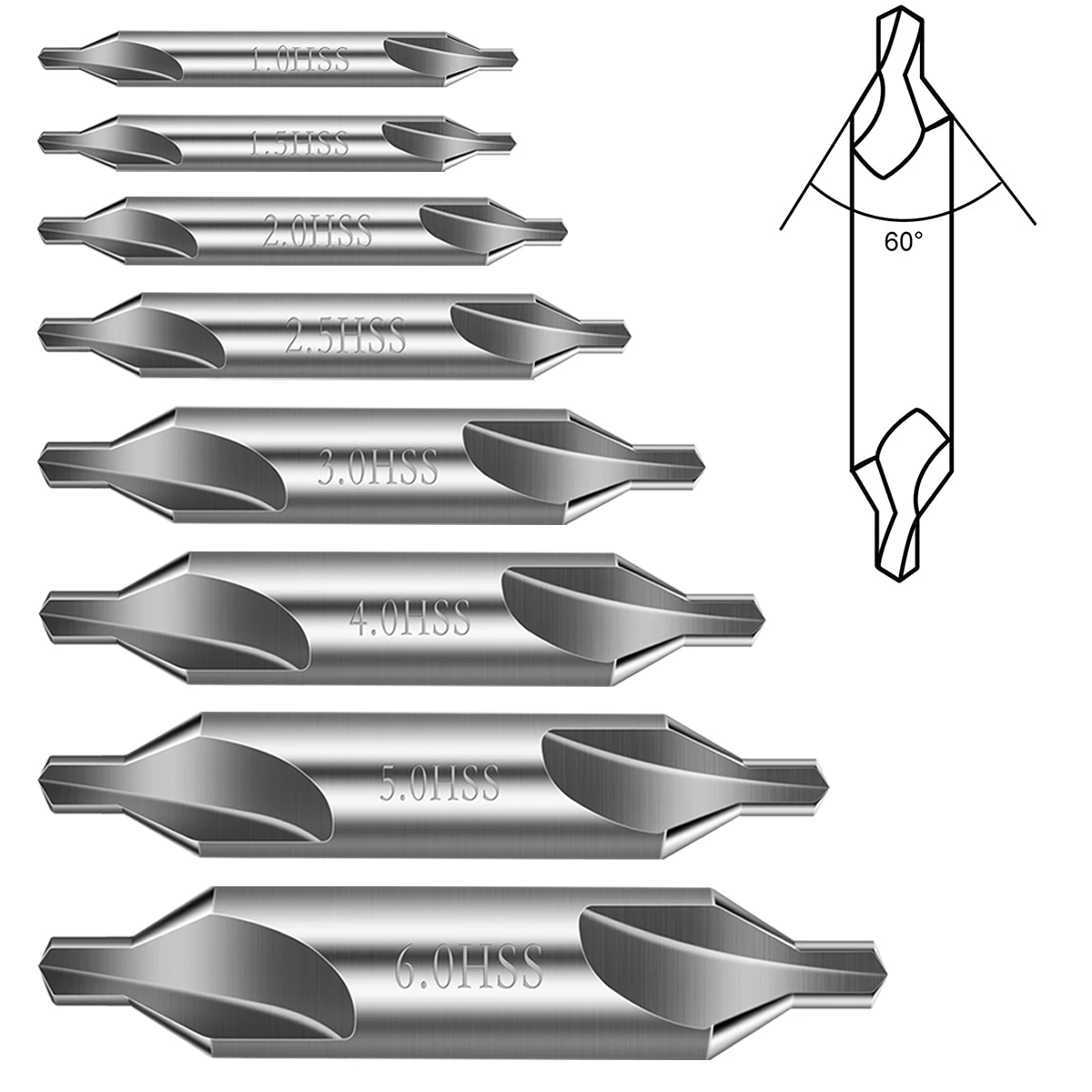 8Pcs Center Drill Bits Set HSS Combined Drill 60Degree Combined Metal Drill Bits Kit 1/1.5/2/2.5/3/4/5/6mm Countersink Lathe Bit 
8Pcs Center Drill Bits Set HSS Combined Drill 60Degree Combined Metal Drill Bits Kit 1/1.5/2/2.5/3/4/5/6mm Countersink Lathe Bit