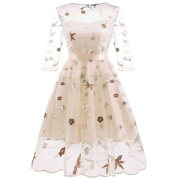 New Summer Floral Print Embroidery Tulle Female Dress Sweet Elegant High Waist Lace Up A-line Mesh Women Dresses 2XL
New Summer Floral Print Embroidery Tulle Female Dress Sweet Elegant High Waist Lace Up A-line Mesh Women Dresses 2XL