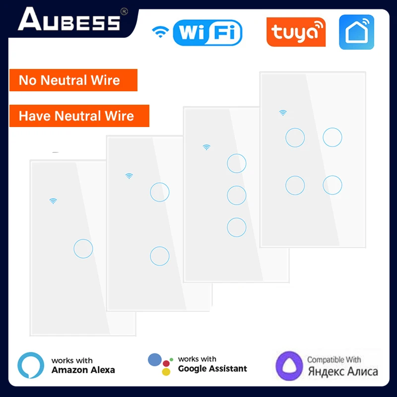Tuya WiFi Smart Light Switch Neutral Wire No / Neutral Wire Required Wall Touch Switch Work With Alexa Google Home Yandex
Tuya WiFi Smart Light Switch Neutral Wire No / Neutral Wire Required Wall Touch Switch Work With Alexa Google Home Yandex