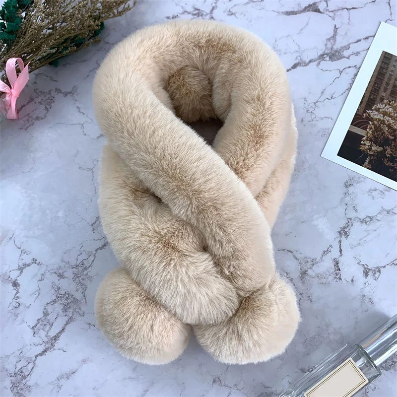 New Faux Rabbit Fur Scarf Autumn Winter Plush Thickening Warm Solid Color Fur Ball Cross Student Children's High Quality Scarf
New Faux Rabbit Fur Scarf Autumn Winter Plush Thickening Warm Solid Color Fur Ball Cross Student Children's High Quality Scarf