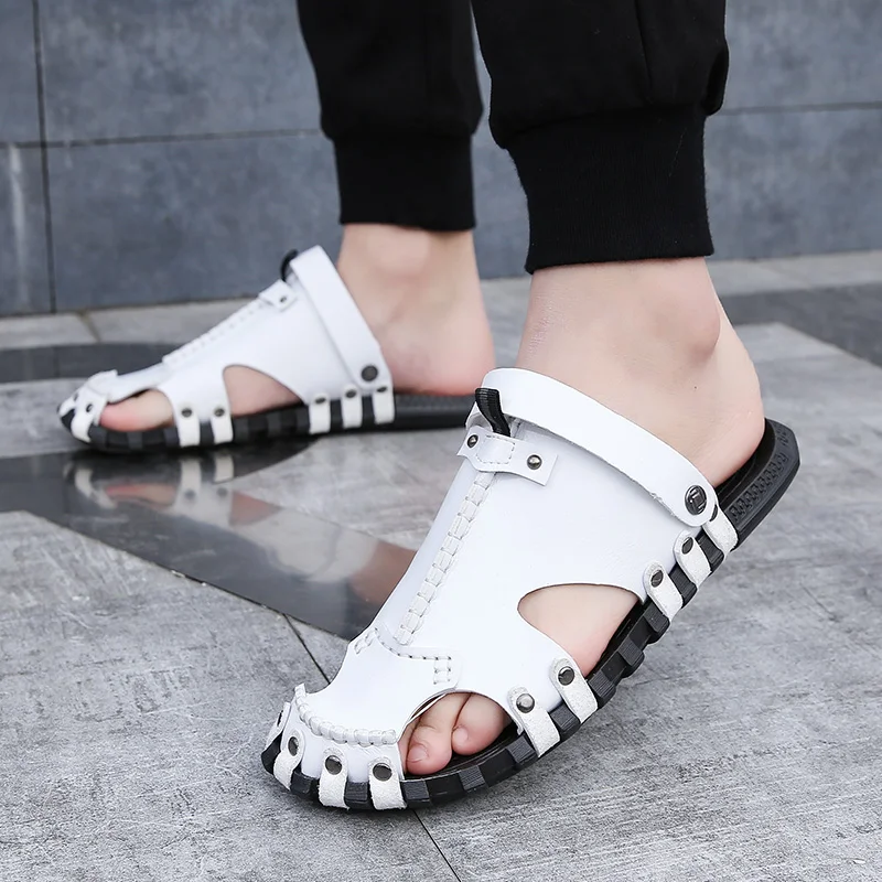 Leather Sandals for Men Outdoor Luxury Brand Fashion Flats Slippers Summer Soft Leather Casual Slides Beach Shoes High Quality
Leather Sandals for Men Outdoor Luxury Brand Fashion Flats Slippers Summer Soft Leather Casual Slides Beach Shoes High Quality