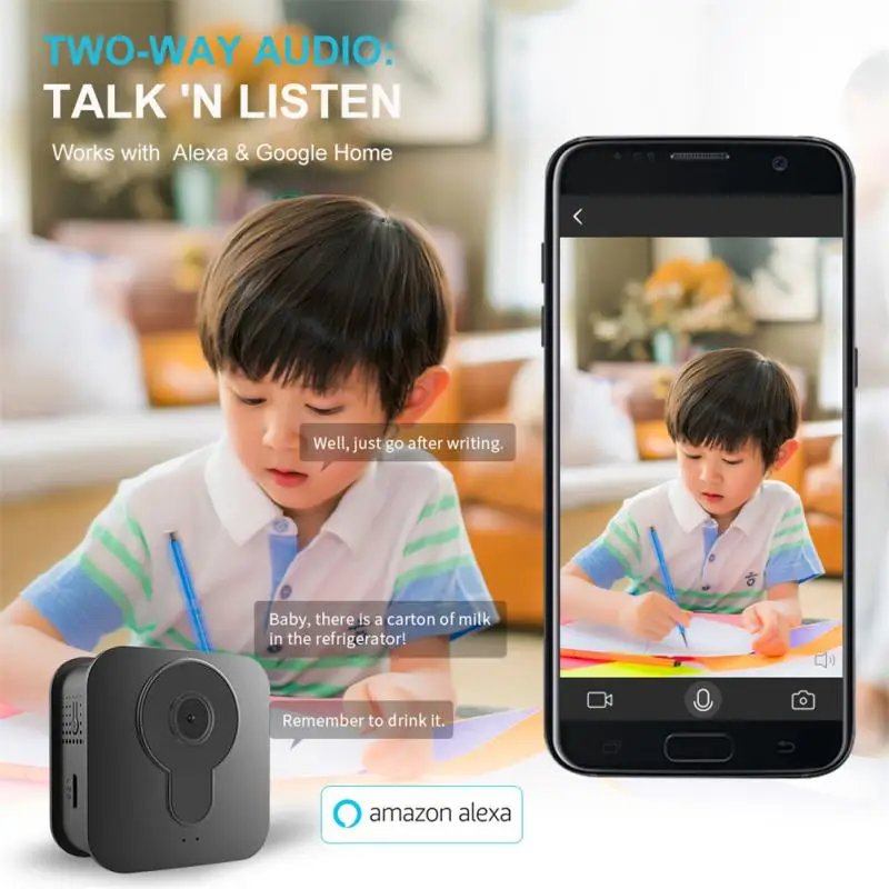 Ip Camera Wide-angle Two-way Talk Wifi Night Version Motion Detection Voice Video Recorder Surveillance Cameras Smart Home Mini
Ip Camera Wide-angle Two-way Talk Wifi Night Version Motion Detection Voice Video Recorder Surveillance Cameras Smart Home Mini
