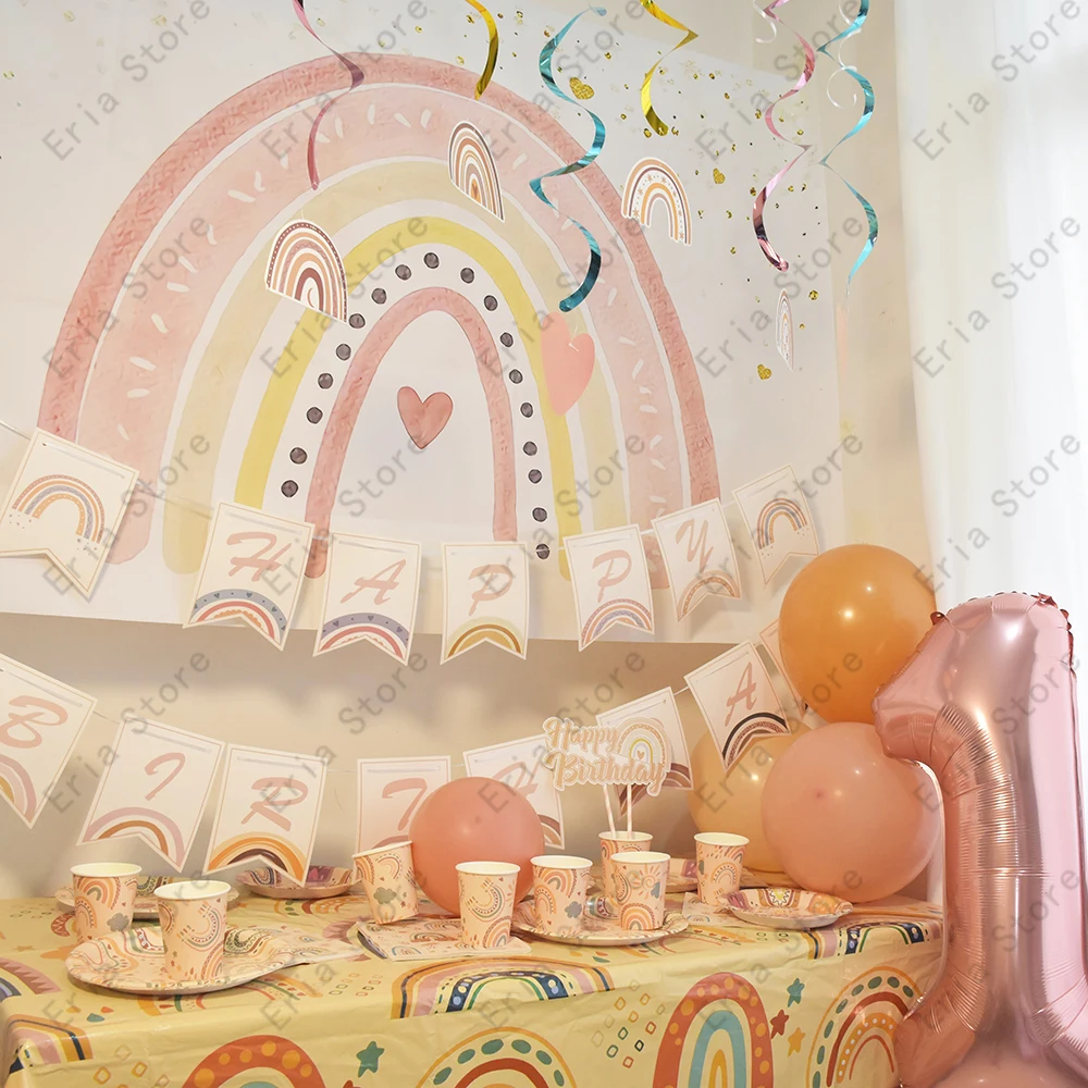 Bohemian Rainbow Theme Birthday Party Decoration Tableware Boho Paper Cup Plate Napkin Tablecloth Banner Baby Shower Kids Favors
Bohemian Rainbow Theme Birthday Party Decoration Tableware Boho Paper Cup Plate Napkin Tablecloth Banner Baby Shower Kids Favors