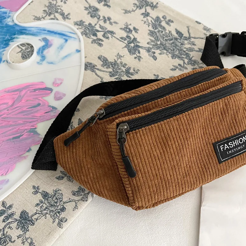 Вельветовая Женская поясная сумка маленькие холщовые женские сумки через плечо