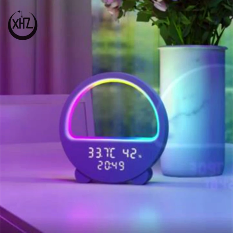 USB Plug-in Magic Atmosphere Light LED Alarm Clock with Temperature and Humidity Bedside Remote Control Lamp Birthday Gift New
USB Plug-in Magic Atmosphere Light LED Alarm Clock with Temperature and Humidity Bedside Remote Control Lamp Birthday Gift New
