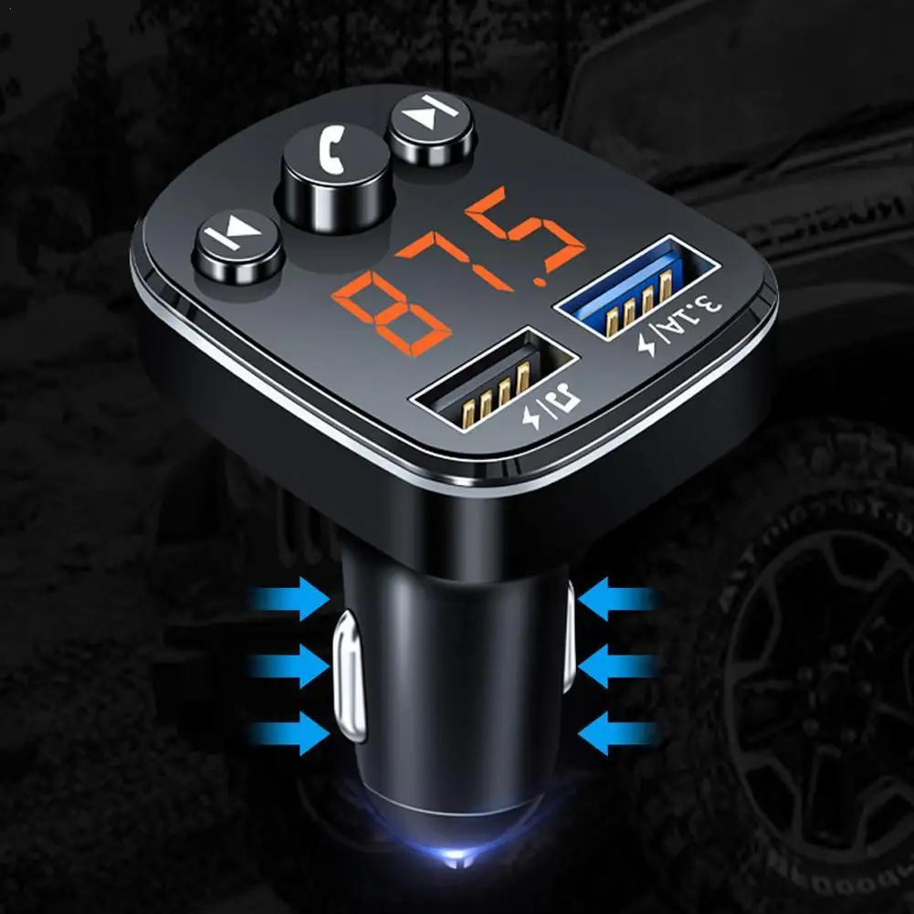 

Bluetooth 5.0 FM Transmitter Handsfree Car Radio Dual USB Car MP3 Player Autoradio Charger 3.1A Fast Charger Car Accessories
