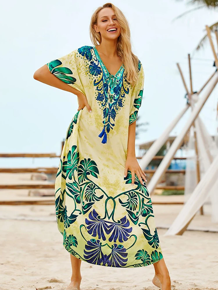 

2023 Long Beach Dress Robe De Plage Swimwear Women Cover Ups Tunic Pareo Beach Cover Up Kaftan Beach Saida De Praia Beachwear