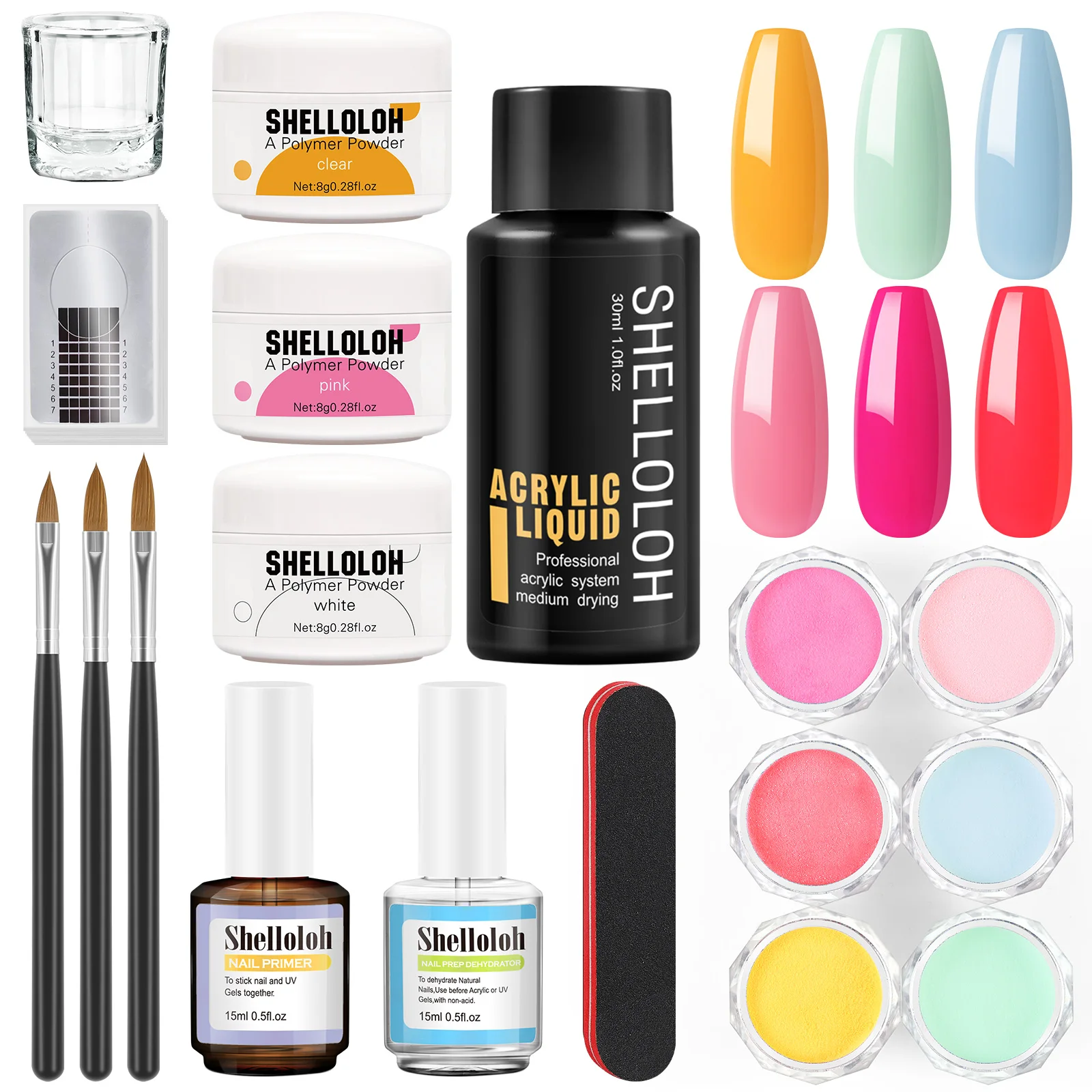 SHELLOLOH Acrylic Powder Set With 30ml Acrylic Liquid Nail Extension Design Powder All For Manicure Nail Art Decorations Tools
SHELLOLOH Acrylic Powder Set With 30ml Acrylic Liquid Nail Extension Design Powder All For Manicure Nail Art Decorations Tools