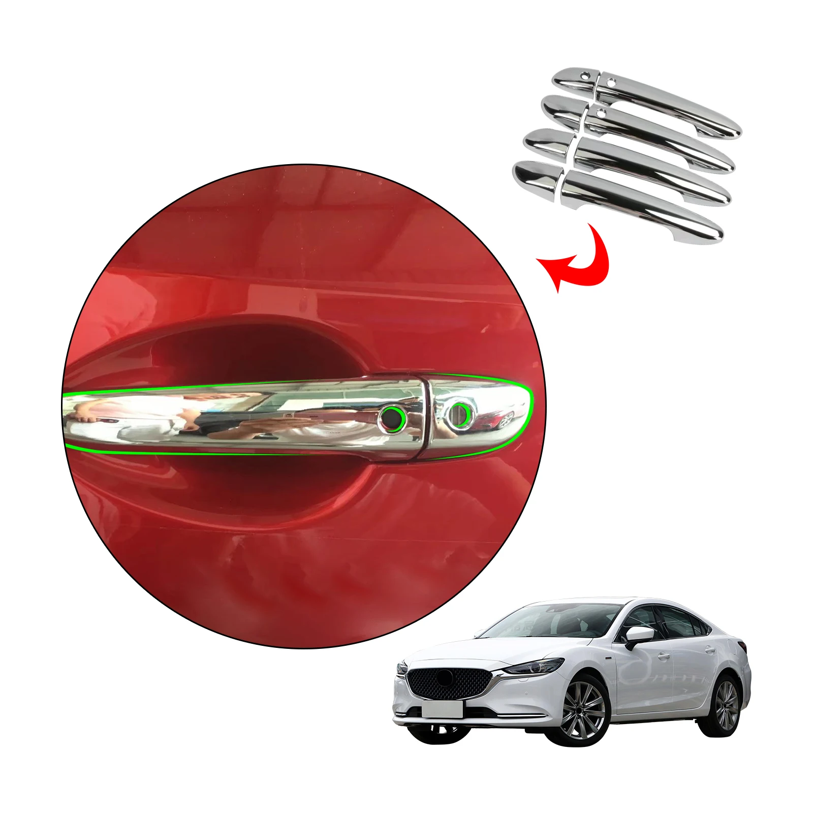 ABS Chrome Silver Auto Parts Car Exterior Accessories Door Side Handle Cover Insert Trims For Mazda 6 Atenza 2020
ABS Chrome Silver Auto Parts Car Exterior Accessories Door Side Handle Cover Insert Trims For Mazda 6 Atenza 2020