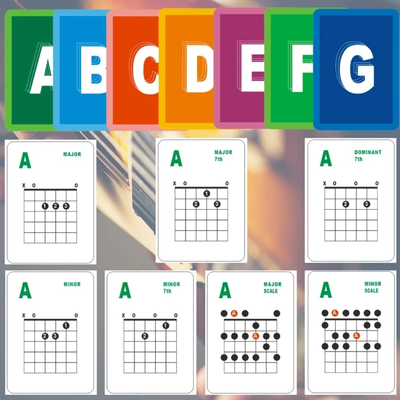 Guitar Chord Cards Includes the Major and Minor Scales 49 Guitar Flash Cards for Guitar Beginners and Guitar Players
Guitar Chord Cards Includes the Major and Minor Scales 49 Guitar Flash Cards for Guitar Beginners and Guitar Players