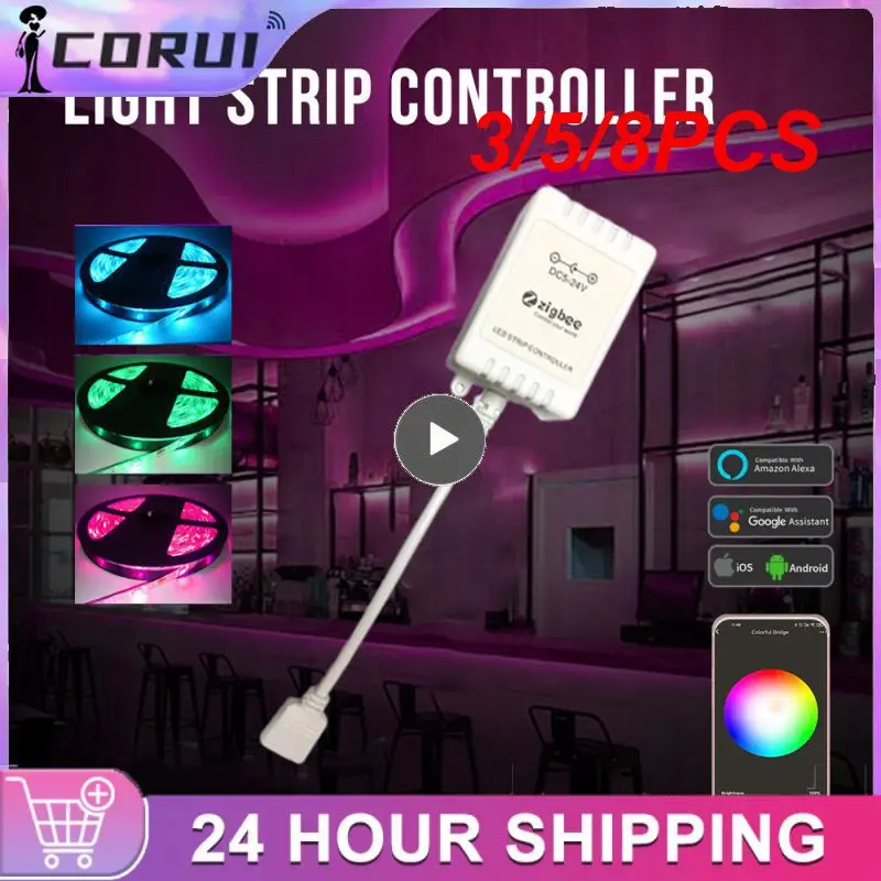 

3/5/8PCS 60m Rgb Led Light Controllers Easy To Use Portable Led Strip Wireless Controller Brightness Adjustment Dimmer
