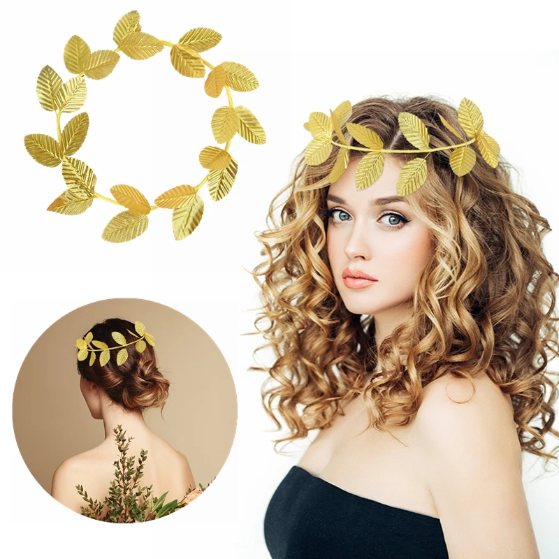 

Gold Leaf Hairbands Roman Greek Goddess Caesar Laurel Wreath Women Costume Leaves Headband for Wedding Birthday Party Headpieces