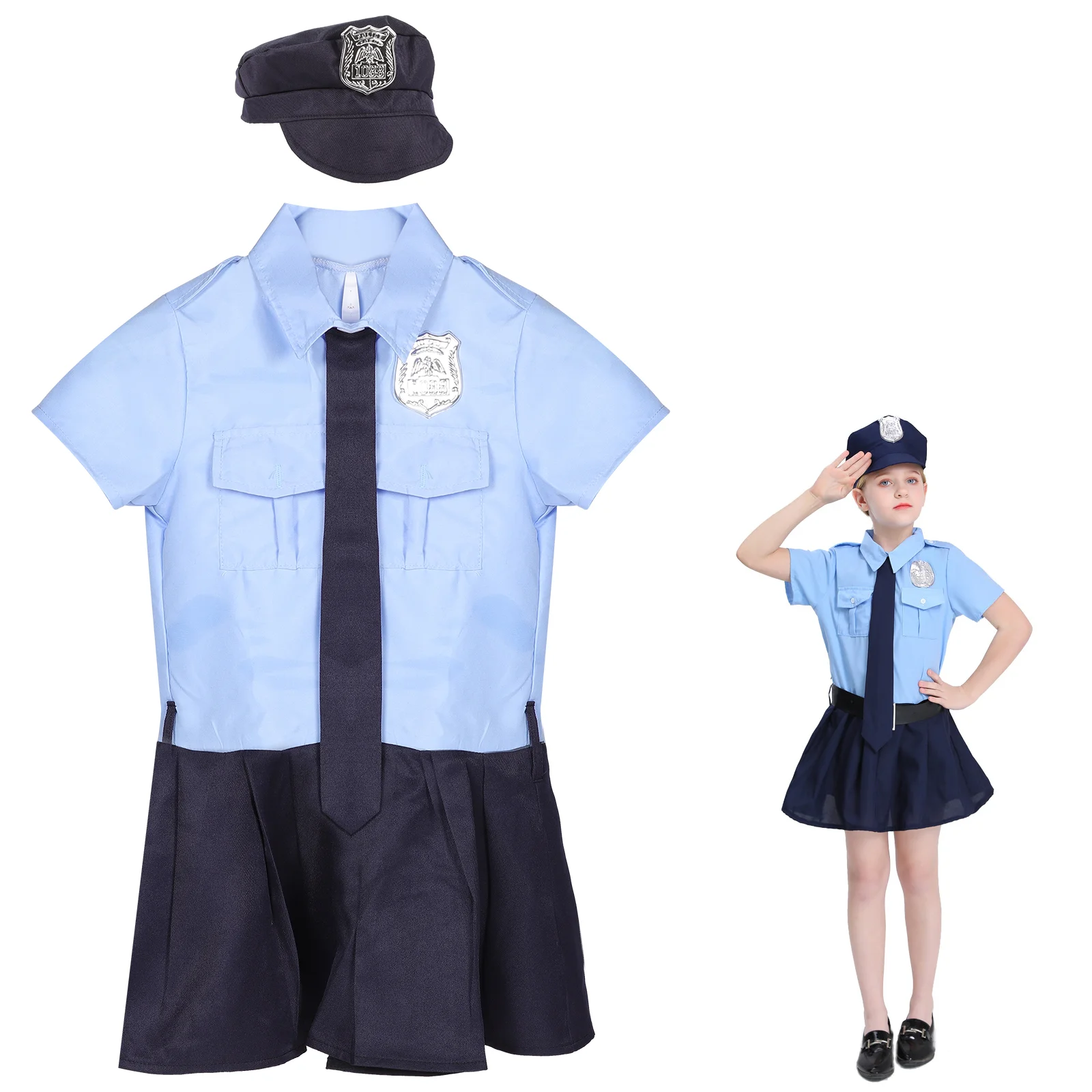 Girl Police Costume Dress Toddler Officer Kids Polyester (Polyester) Policeman Child
Girl Police Costume Dress Toddler Officer Kids Polyester (Polyester) Policeman Child