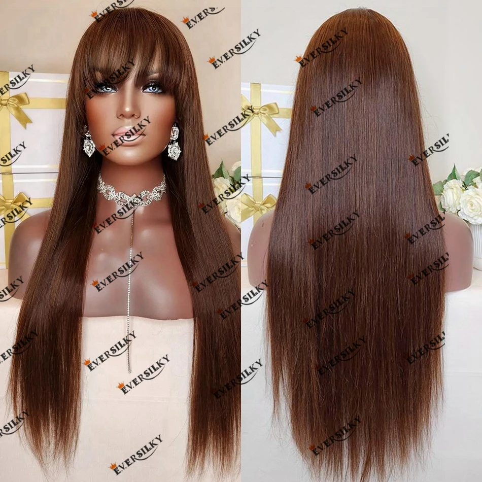 Silky Straight Chocolate Brown Remy Indian Human Hair 13x6 Lace Front Wig for Women 5x5 Lace Closure Wig with Bangs 360 Lace Wig
Silky Straight Chocolate Brown Remy Indian Human Hair 13x6 Lace Front Wig for Women 5x5 Lace Closure Wig with Bangs 360 Lace Wig